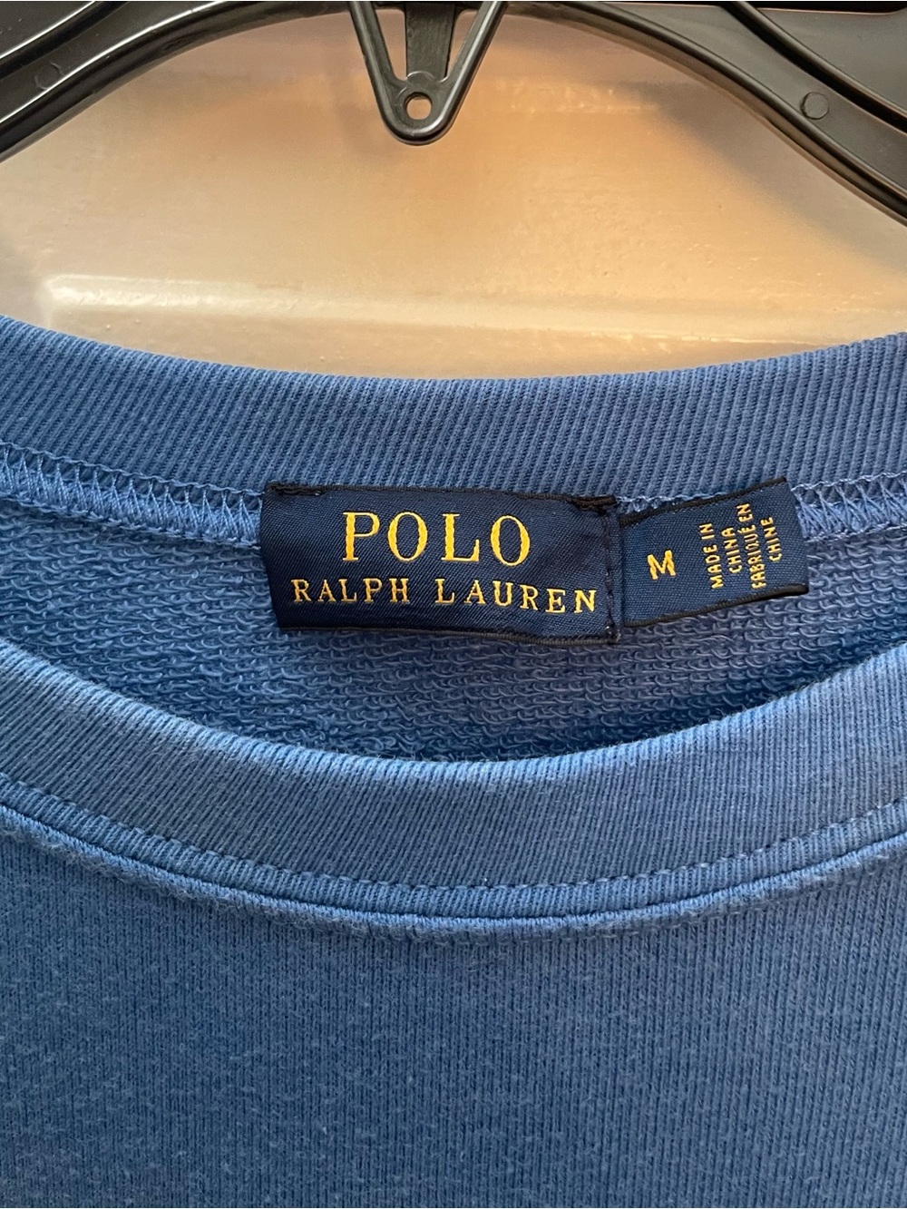 Ralph Lauren Women's Blue Crewneck Sweatshirt with POLO Embossed Chenille - Picture 5 of 7